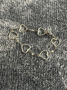 Silver Heart Link Bracelet - Women Jewelry